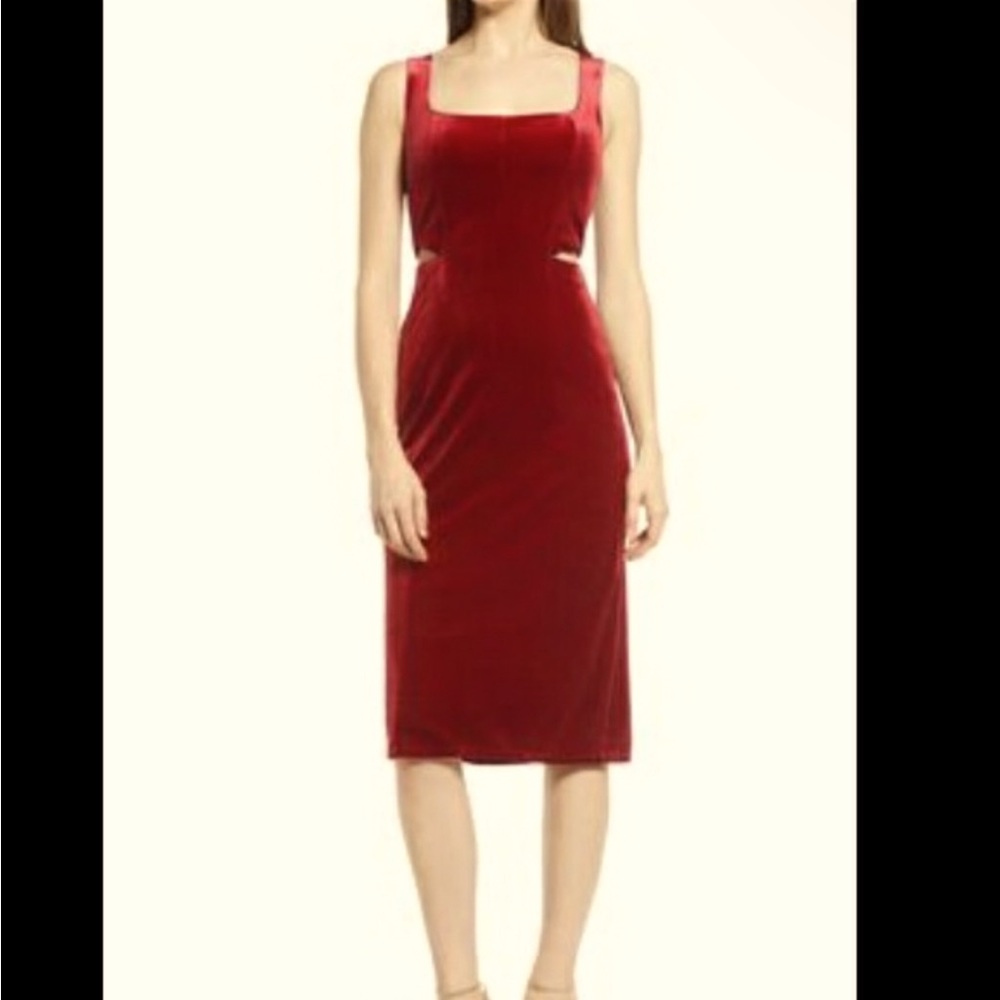 Fourteenth Place Zarate Cut-Out Velvet Midi Dress